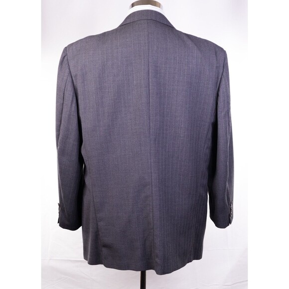 44R Classic-Fit Joseph Abboud GRAY PINSTRIPED Wool Three-Button Blazer Jacket - Picture 3 of 13